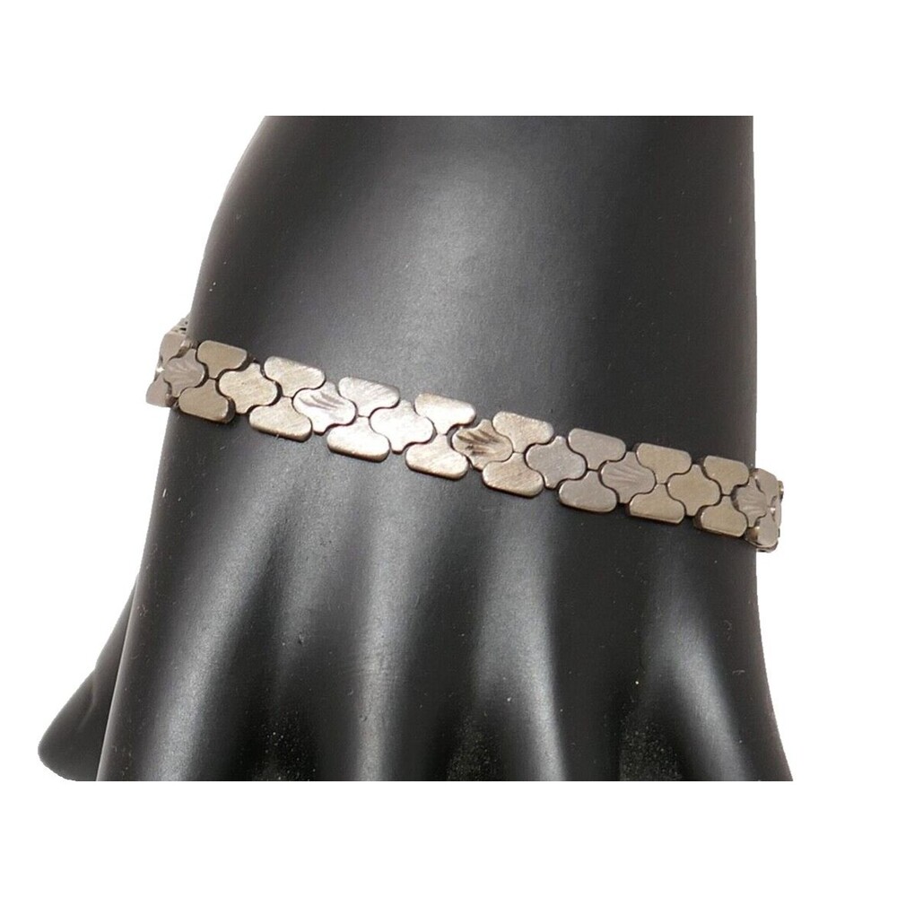 FMC 925 Sterling Silver Textured Design Fancy Chain Bracelet Made in Italy